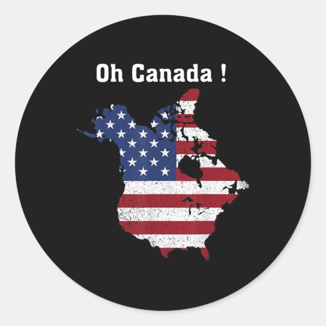 Sticker Rond Trump Dit Oh Canada Map America (Devant)