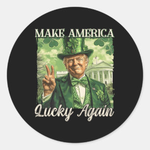 Sticker Rond Trump donne de nouveau de la chance à l'Amérique p