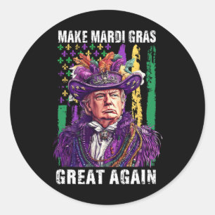 Sticker Rond Trump Drapeau Américain Nouvelle-Orléans Mardi Gra