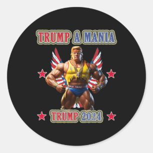 Sticker Rond Trump Drôle de lutte Trumpamania Convention républ