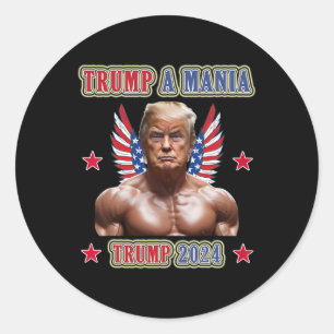 Sticker Rond Trump Drôle de lutte Trumpamania Convention républ