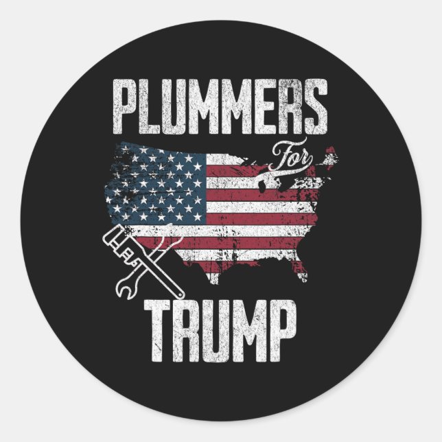 Sticker Rond Trump Election Fun 45 47 Drapeau américain (Devant)
