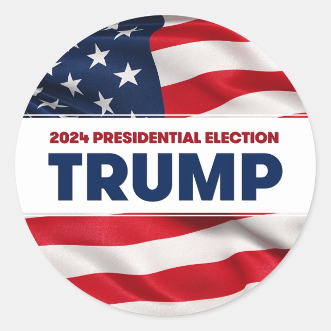 Sticker Rond TRUMP Élection présidentielle américaine 2024 (Devant)