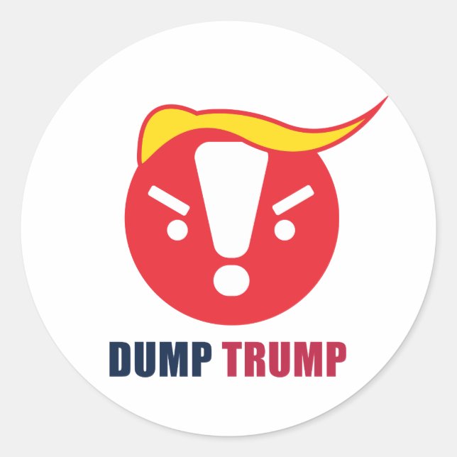 Sticker rond Trump Emoji : Blanc / Art de la fourm (Devant)