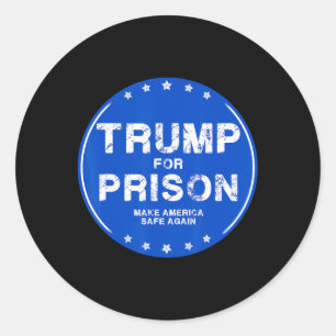 Sticker Rond Trump en prison 2025 Drôle Trump