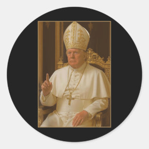 Sticker Rond Trump en tant qu'Eglise du Vatican Pape Trump drôl
