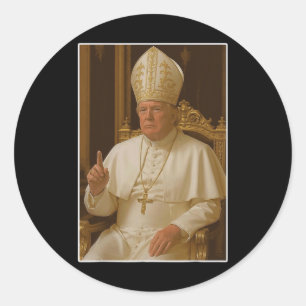 Sticker Rond Trump en tant qu'Eglise du Vatican Pape Trump drôl