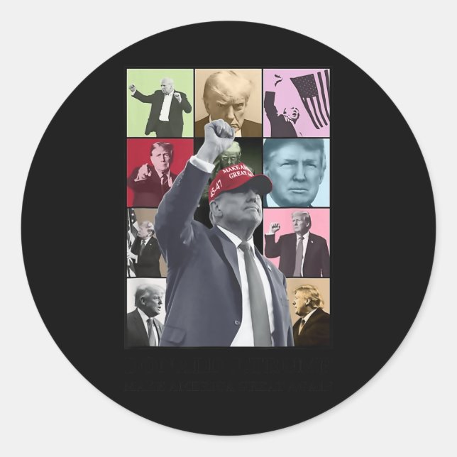 Sticker Rond Trump Era Shirt (Devant)