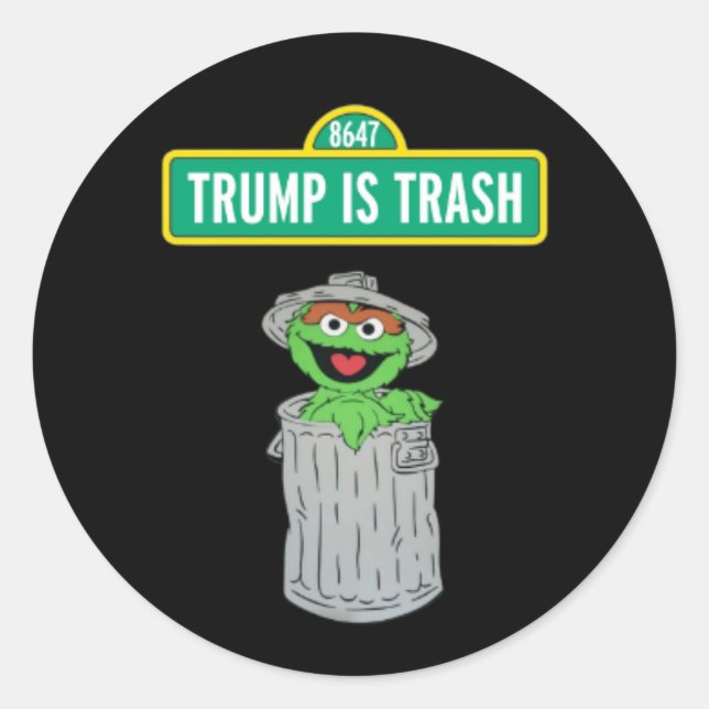 Sticker Rond Trump est de la merde (Devant)