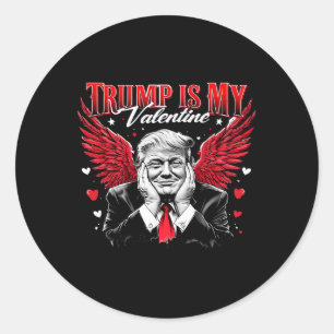 Sticker Rond Trump est ma Saint Valentin drôle Rétro Saint Vale