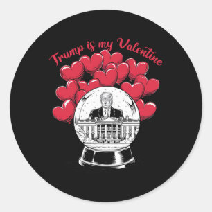 Sticker Rond Trump est ma Saint-Valentin drôle Trump Coquette B