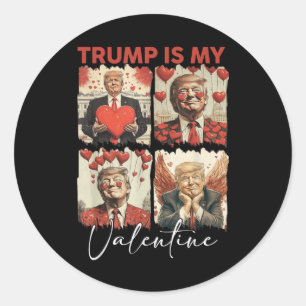 Sticker Rond Trump est ma Saint Valentin drôle Trump Valentine