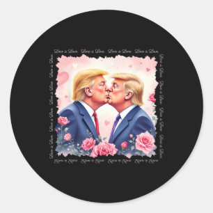 Sticker Rond Trump est mon T-shirt de la Saint-Valentin - Trump