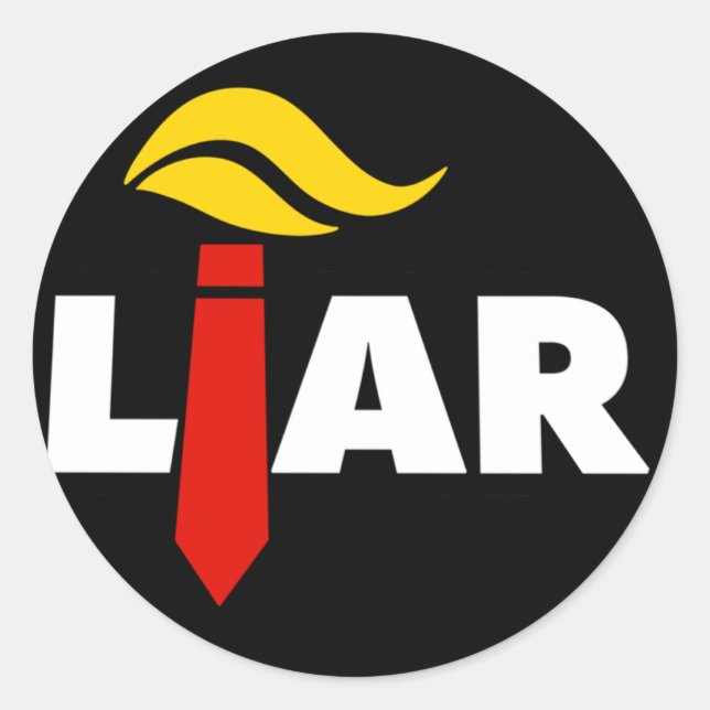 Sticker Rond Trump Est Un Menteur (Devant)