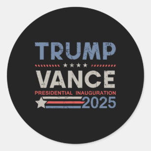 Sticker Rond Trump et Vance Président Jour d'inauguration 2025