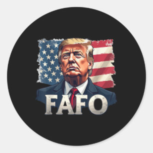 Sticker Rond Trump Fafo Découvrez notre drapeau Vintage