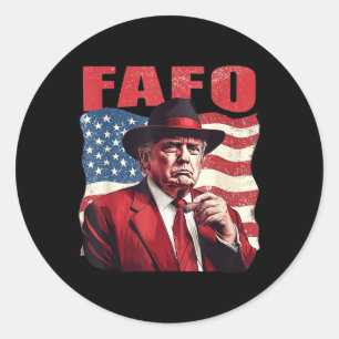 Sticker Rond Trump Fafo Drôle Fafo Trump Drapeau américain