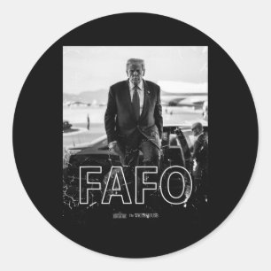 Sticker Rond Trump Fafo Drôle Fafo Trump Président Trump