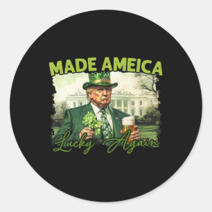 Sticker Rond Trump Faire de l'Amérique chanceuse à nouveau St P
