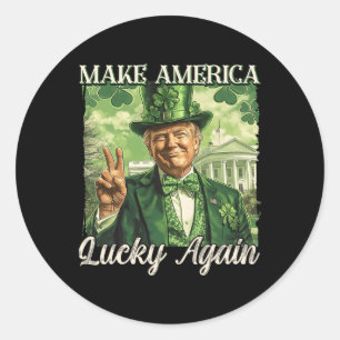 Sticker Rond Trump Faire de l'Amérique Chanceuse à nouveau St P