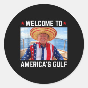 Sticker Rond Trump Fantaisie Golfe Des États-Unis Amérique Trum
