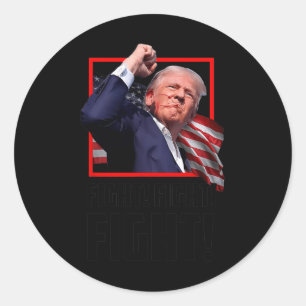 Sticker Rond Trump Fight Fight Fight