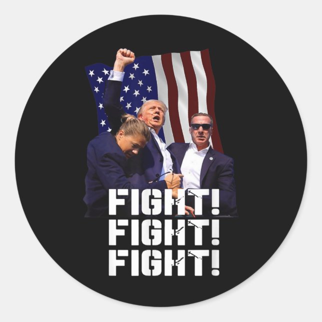 Sticker Rond Trump Fight Fight Fight (Devant)