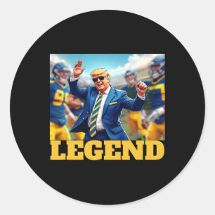 Sticker Rond Trump Footbyll Danse Collégiale Bleue Et Jaune