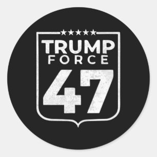 Sticker Rond Trump Force 47