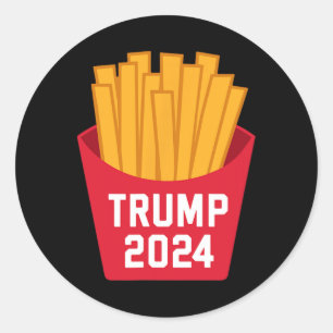 Sticker Rond Trump France Fries 2024 Trump 2024 Trump Fries 1