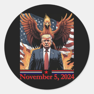Sticker Rond Trump Gagne 2025 Pcute Ss Cute Ssnix Qui Se Lève D