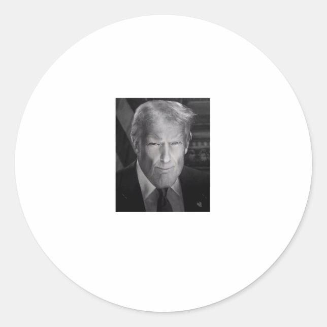 Sticker Rond Trump Gigachad Portrait (Devant)