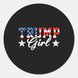 Sticker Rond Trump Girl (on Ck) Trump Girl No excuses Mega Me