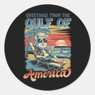 Sticker Rond Trump Golfe des États-Unis Amérique 2025 Trump Mer