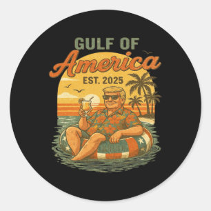 Sticker Rond Trump Golfe des États-Unis Amérique 2025 Trump Mer