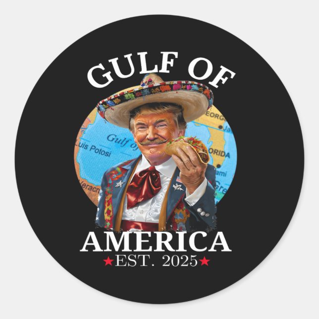 Sticker Rond Trump Golfe des États-Unis Amérique 2025 Trump Mer (Devant)