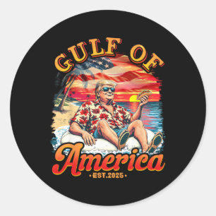 Sticker Rond Trump Golfe des États-Unis Amérique 2025 Trump Mer