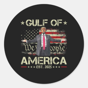 Sticker Rond Trump Golfe Des États-Unis Amérique Est 2025 Etats