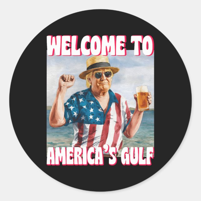 Sticker Rond Trump golfe des États-Unis d'Amérique drôle golfe  (Devant)