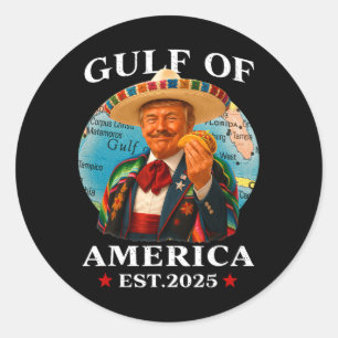 Sticker Rond Trump Golfe Des États-Unis Est 2025 Mexique Trump