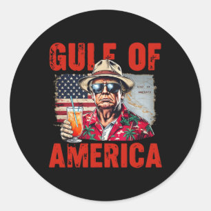 Sticker Rond Trump Golfe Des États-Unis Golfe Drôle Du Mexique