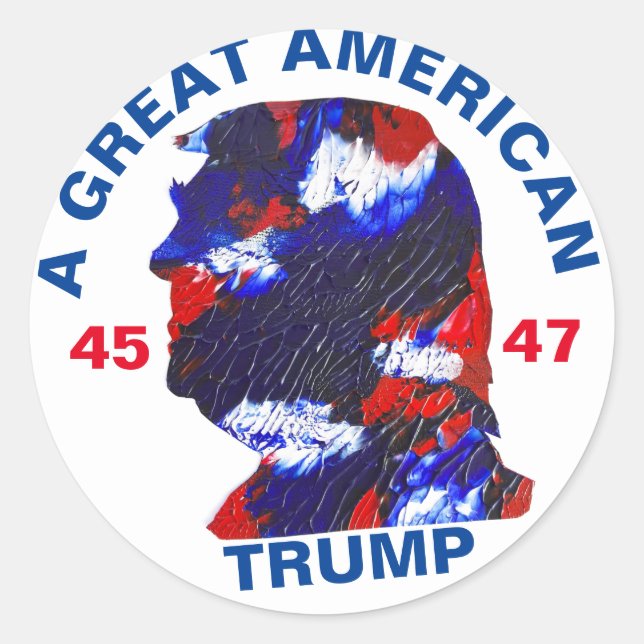 Sticker Rond Trump grand américain (Devant)