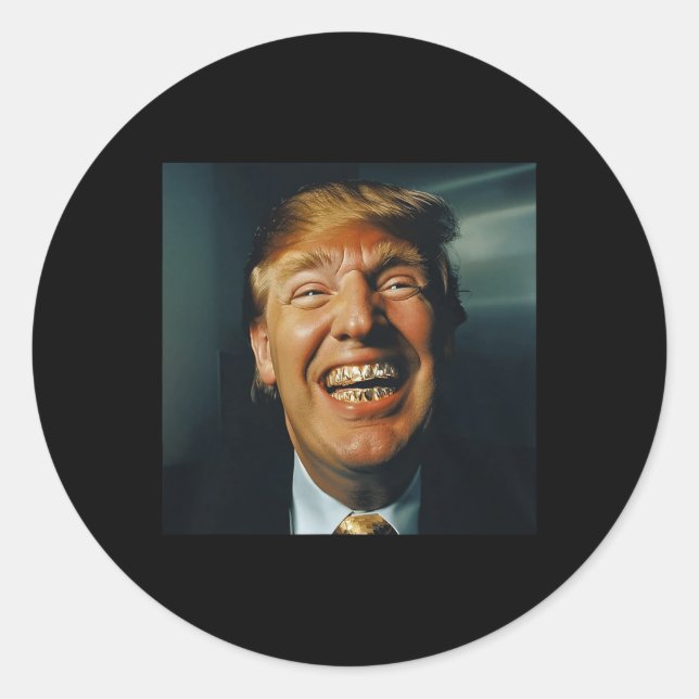 Sticker Rond Trump Grillz (Devant)