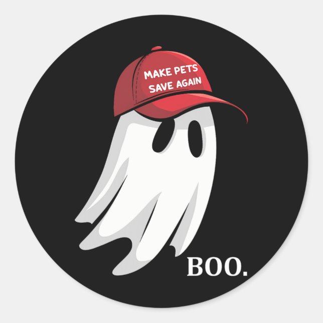 Sticker Rond Trump Halloween Ghost Boot Faire sauter à nouveau  (Devant)
