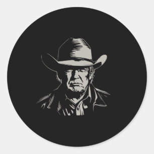 Sticker Rond Trump Head Cowboy Usa 2024 Vote Election Us Maga 1