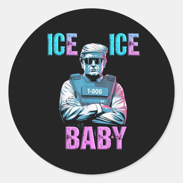 Sticker Rond Trump Ice Ice Baby Lb37 (Devant)