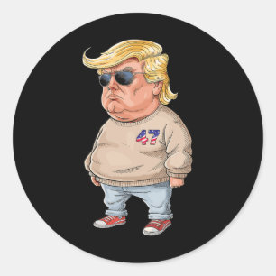 Sticker Rond Trump Je ne suis qu'un gars branché Drôle Mème 202