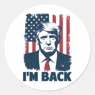 Sticker Rond Trump Je suis le Président de la République Tchèqu