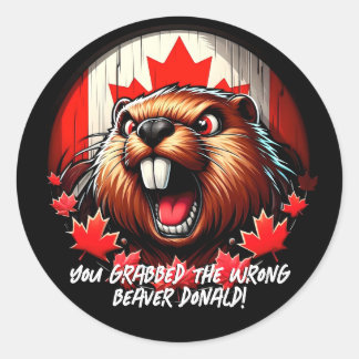 Sticker Rond Trump, le Canadien "Mauvais Castor Donald"