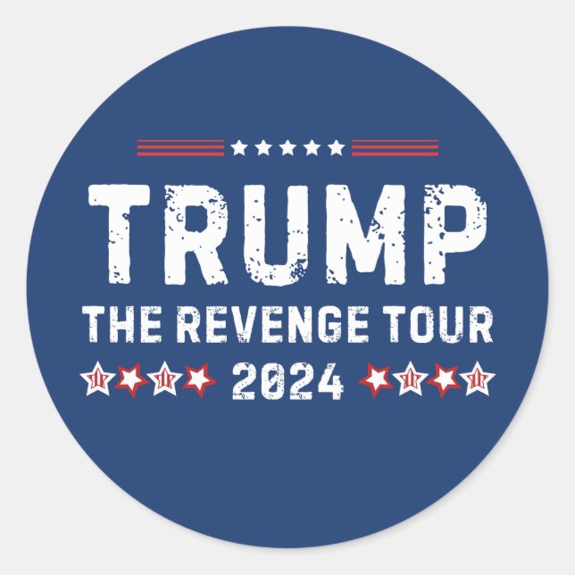 Sticker Rond Trump Le Président de la Revenge Tour 2024 (Devant)
